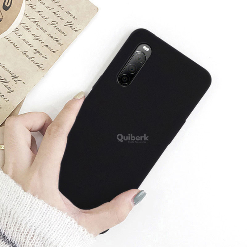 Quiberk for Sony Xperia 10 II Shockproof Anti-Slip Soft TPU Sandstone Matte Back Case Cover. 