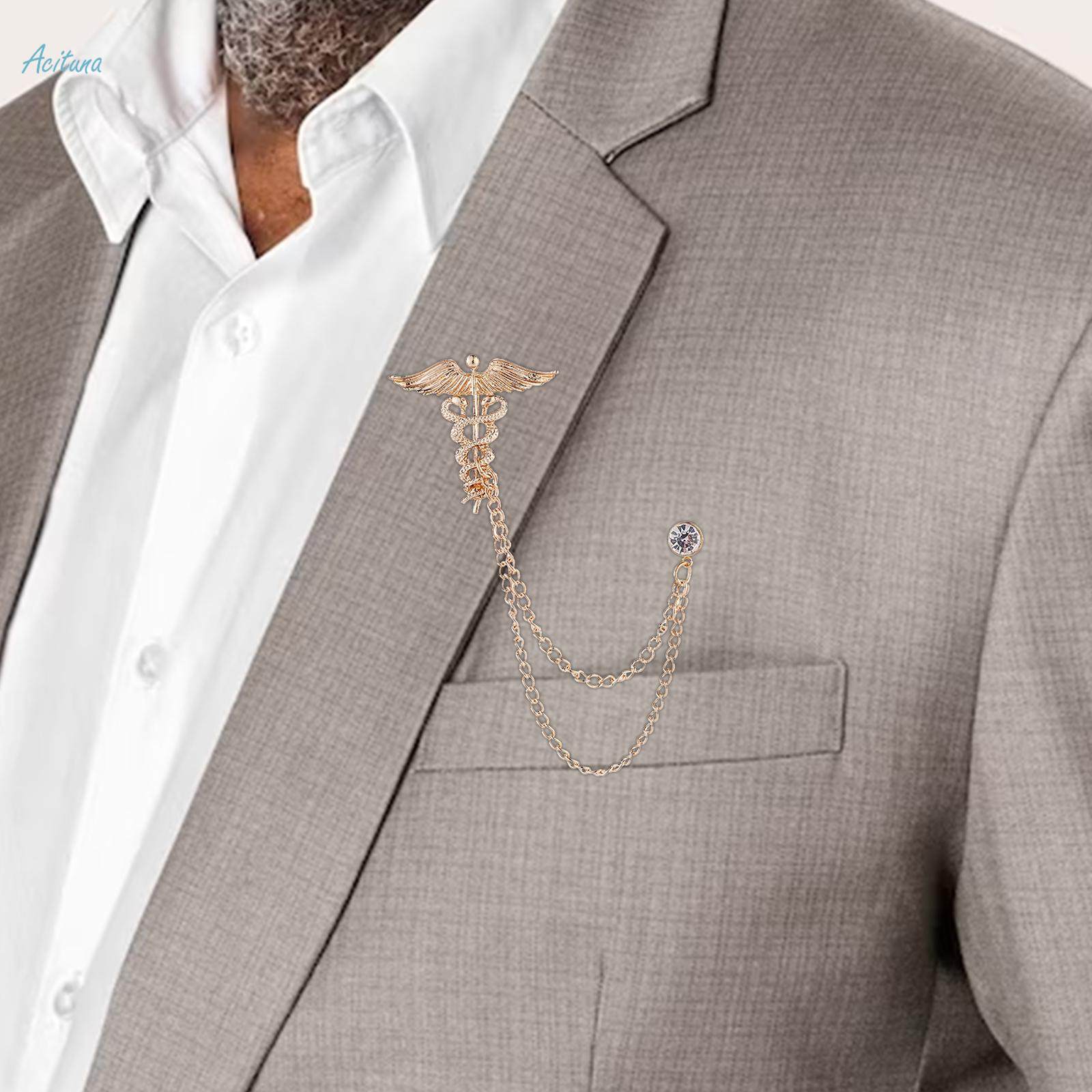 Suit Chain Men's Gold Lapel Chain Pin 13