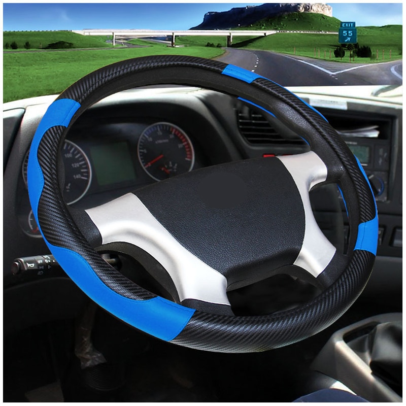 36CM】 Car Steering Wheel Cover Bus Truck For 36 38 40 42 45 47 50 CM Out Diameters Red Microfiber Steering-wheel. 