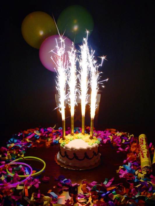 Multicolor Sparkling Fire Candle (6 Pcs) for Party,Birthday,Anniversary,Celebration Candle (X Large). 