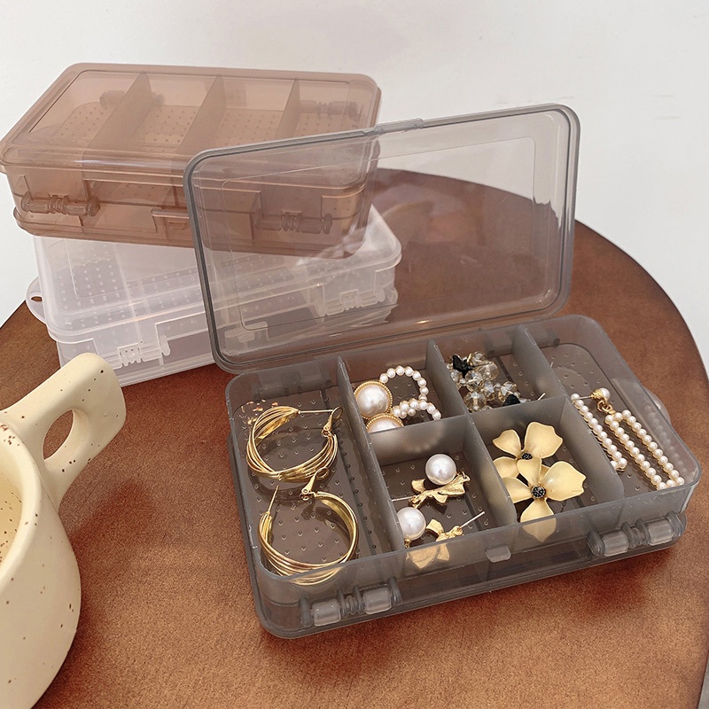 Japanese Double Layer Portable Travel Plastic Display Boxes Organizer Transparent Style Storage Box for Rings, Necklaces, Earrings, Bracelets.... 