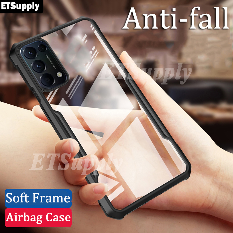 For OPPO A74 5G Armor Case Transparent Hard Cover Full Protector Back Cover for Oppo A74 5G