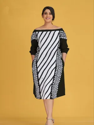 Batik off shoulder outlet dress