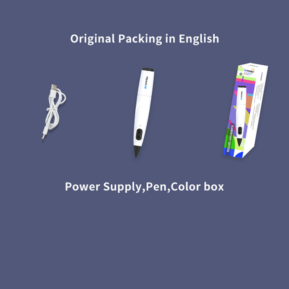 HXSJ Rp-300B Portable 3D Pen Low Temperature 3D Printing Pen Kids Birthday Gift Children 3D Drawing Pen. 