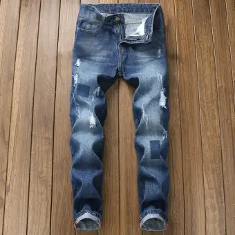 men's stretch ripped jeans