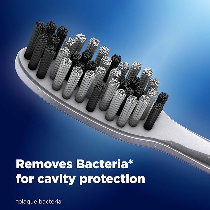 Oral B Cavity Defense 123 Black Manual Toothbrush for adults with charcoal extract- Medium (Pack of 4) FROM INDIA (SAM). 