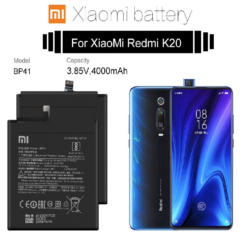 Xiaomi Redmi K20 / Mi 9T K20 Pro / 9T Pro  Xiao Mi Original Phone Battery BP41 BP40 4000mAh. 