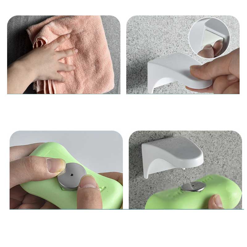 Magnetic Soap Storage Holder Soap Dish Shelf Wall Attachment Adhesion Soap Container Suction Cup Bathroom Lavatory Accessories. 