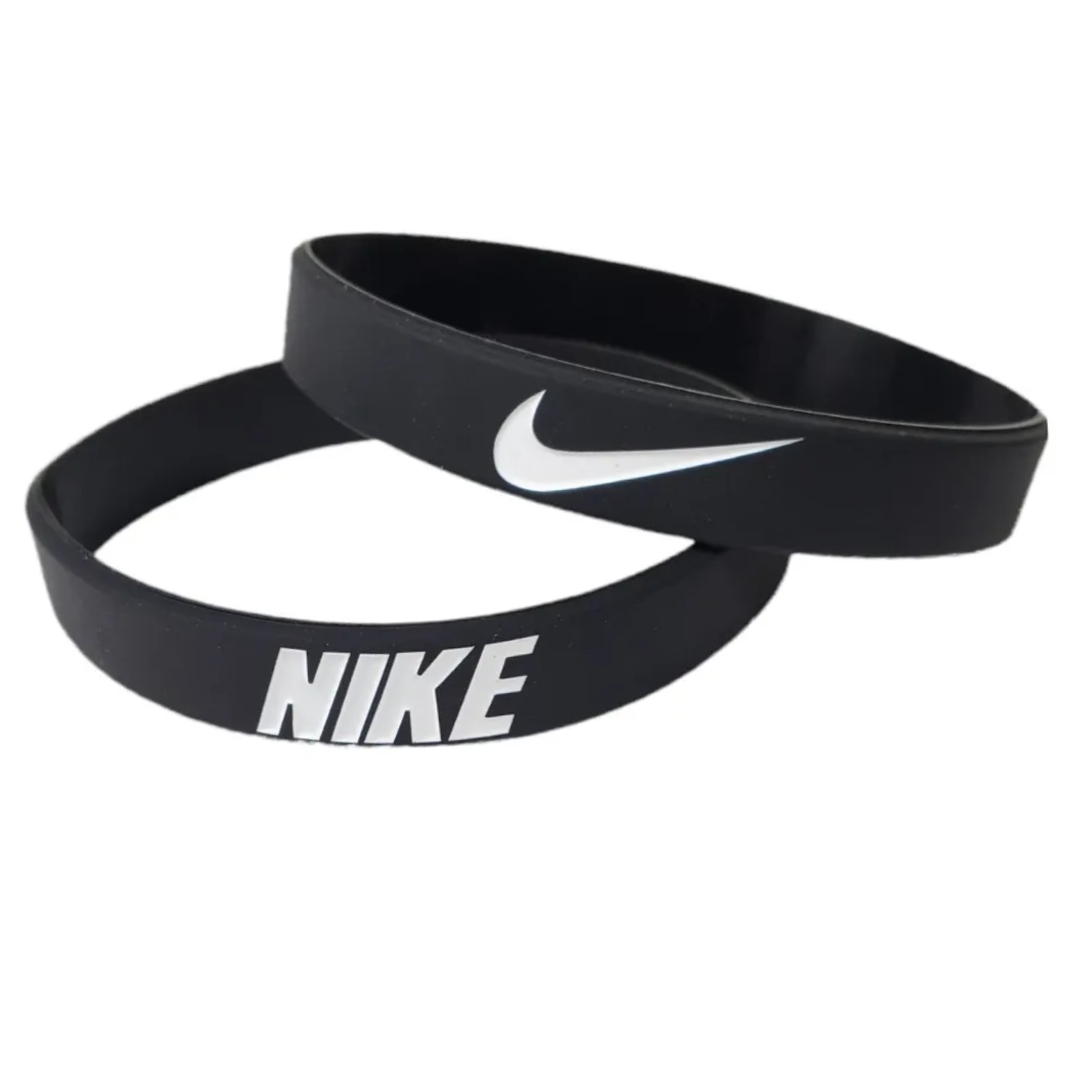 Black & White Mix Color Free Size Stretchable Silicone Wristband Bracelet For Men Events Party Sports & Daily Wear. 