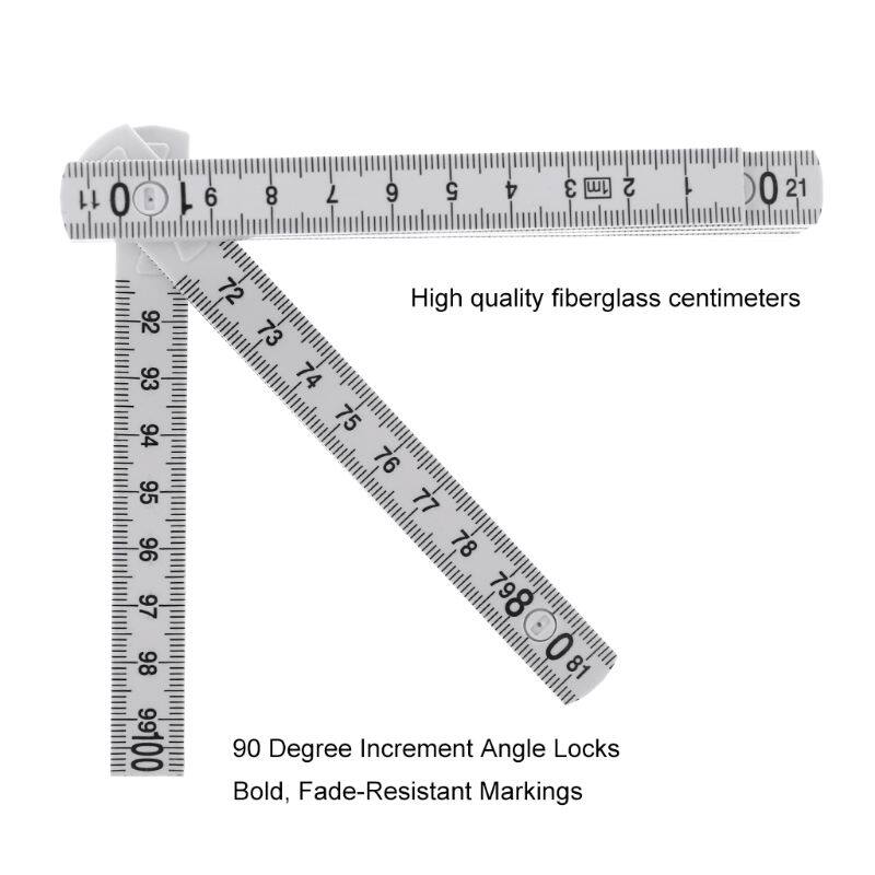 【WEJA】1M 2M 10-parts Folding Carpenters Ruler Lightweight Compact Measuring Stick Slide Fold Up Meter for Woodworking. 