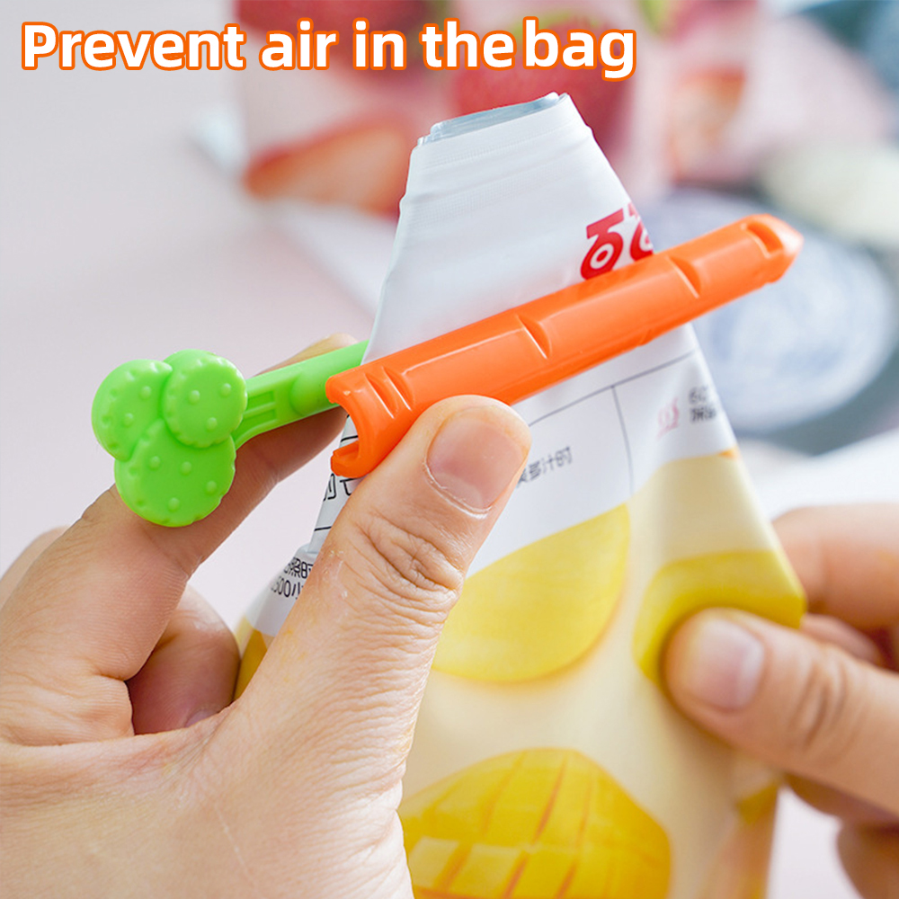 5Pcs/Set Plastic Sealing Tongs Food Bag Closure Clip Cartoon Carrot Moisture-proof Clamp Fresh Keeping Sealing Clip Kitchen Accessory. 