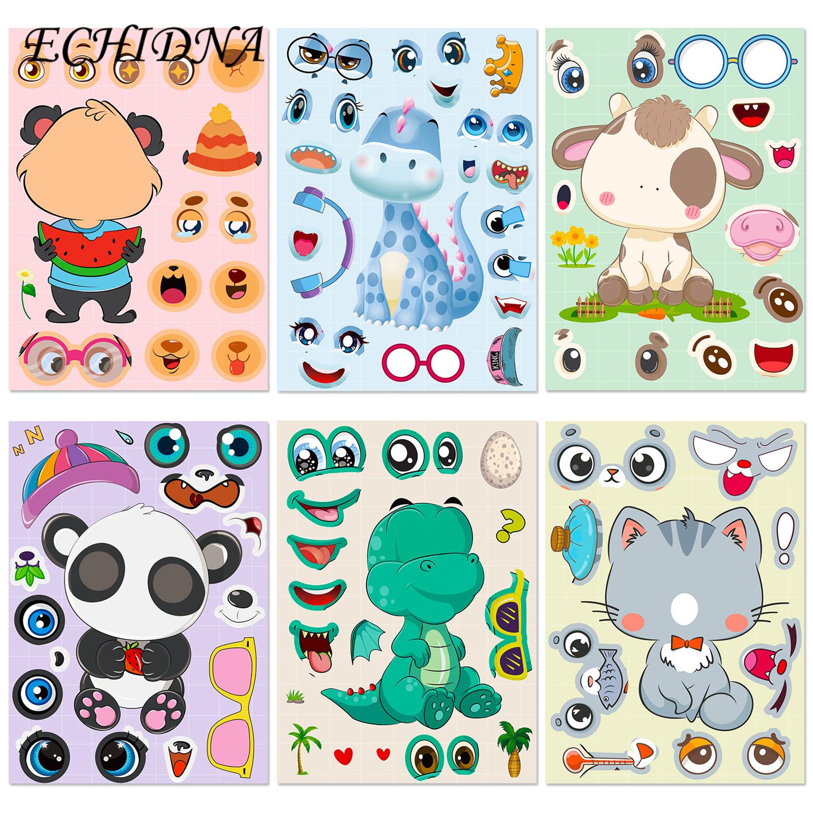 6Pcs Children Make-A-Face Stickers Cartoon Panda Fox Octopus Rat Puzzle  Stickers DIY Craft Toy Boys Girls Make Your Own Animal Stickers Party Favor  – a legjobb termékek a(z) Joom Geek online áruházban