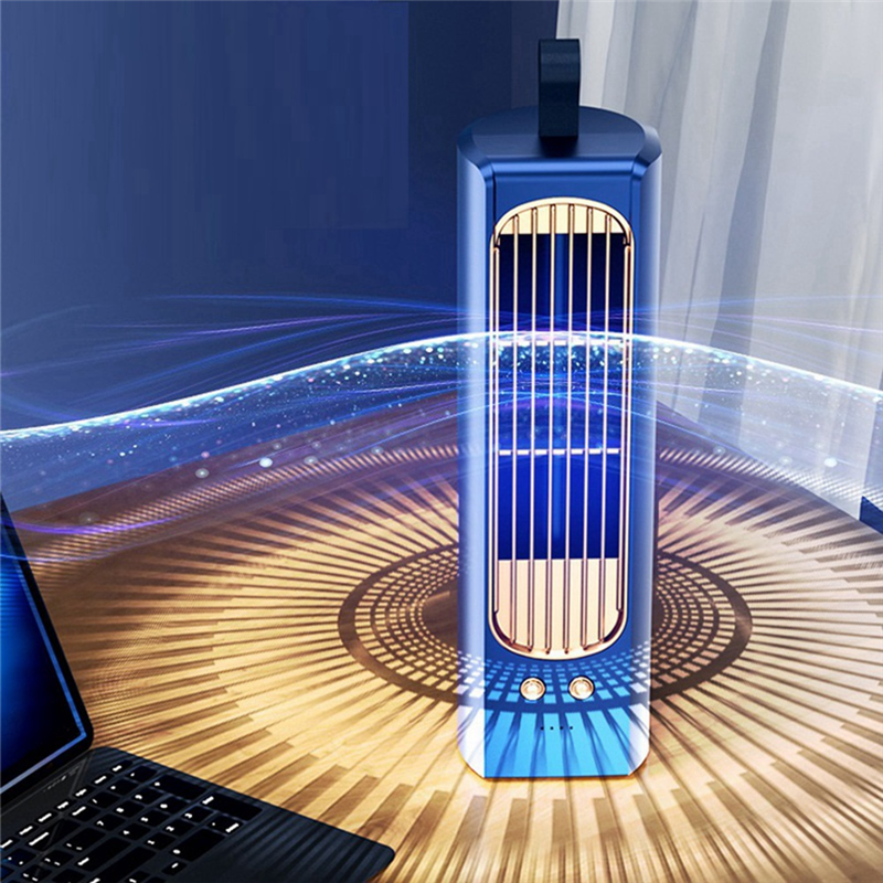 Household Tower Fan 90° Circulation Oscillating Quiet Cooling Air Conditioner Blue. 