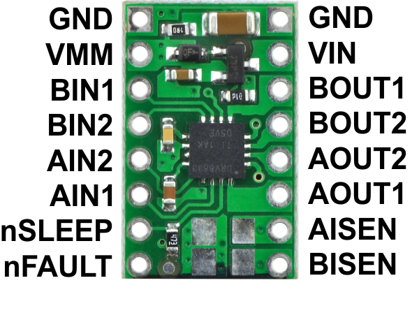 Pololu DRV8833 Dual Motor Driver Carrier. 
