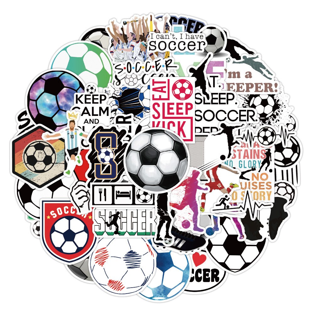 50pcs Football Soccer Stickers For Journal Phone Ipad Notebooks Laptop Adesivos Kscraft Sport Sticker Scrapbooking Supplies. 
