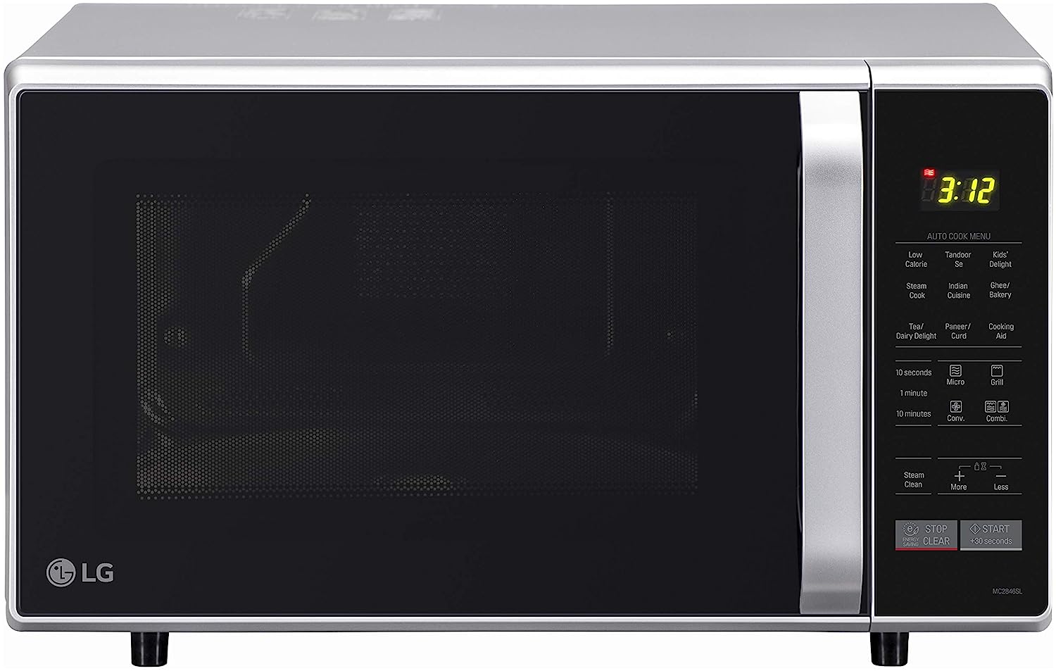 LG 28 L Convection Microwave Oven (MC2846SL, Silver) Daraz.lk