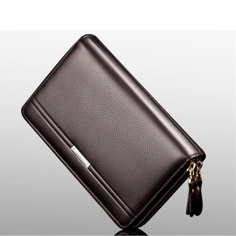 Men Leather Business Clutch Bag Handbag Wallet Purse Mobile Phone Card