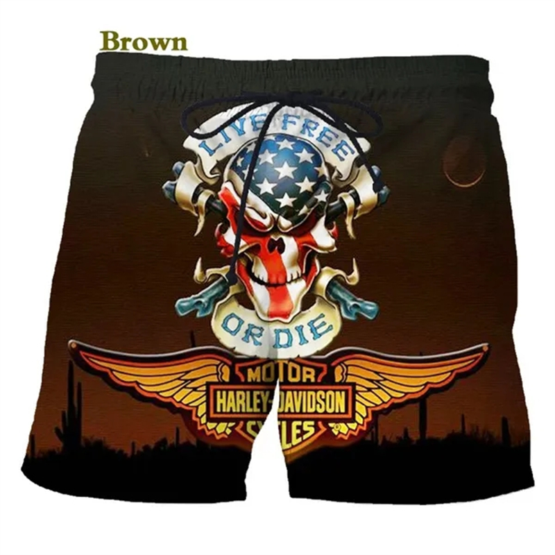 New Men's Fashion Skull 3D Printed Beach Shorts Pants Quick Dry Swim Shorts Skull Shorts For Men Plus Size Shorts For MenXS-4XL. 