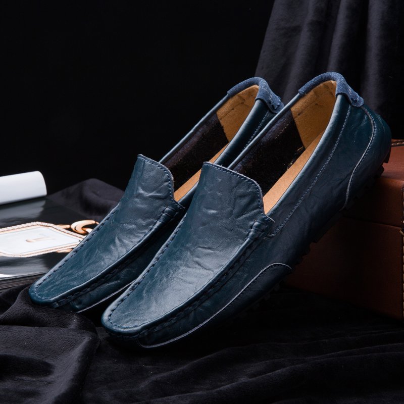 【ALLGOOD】Men's Leather Casual Shoes Outdoor Fashion Men Loafers Spring Autumn Cow Leather Loafers Soft Comfortable Male Business shoes. 