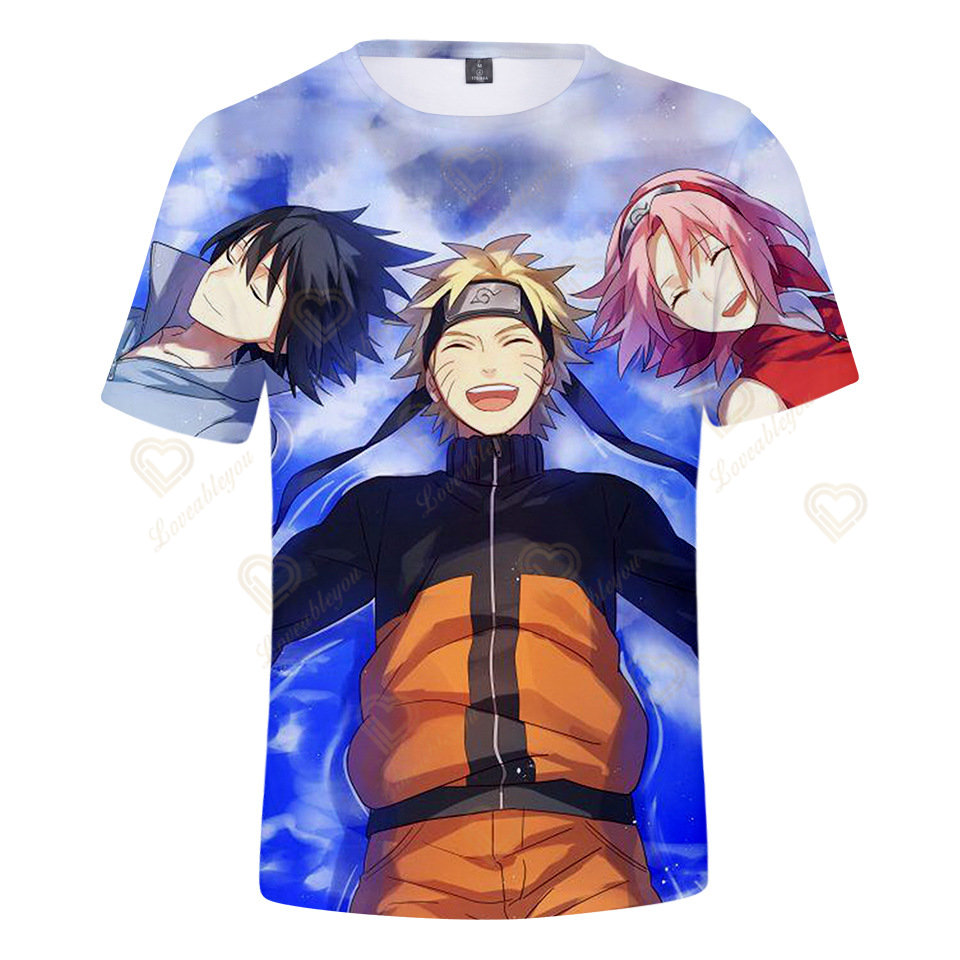 Naruto Uchiha clan T shirt men anime T shirts new summer short sleeve o-neck cotton Uchiha Sasuke T-shirt tops. 