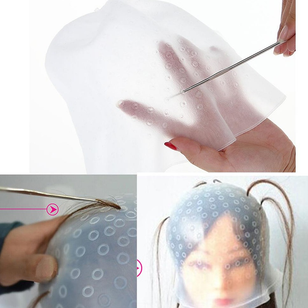 Magic cap Hair Color Highlighting Caps with Silicone Needles Hair Dye Caps. 