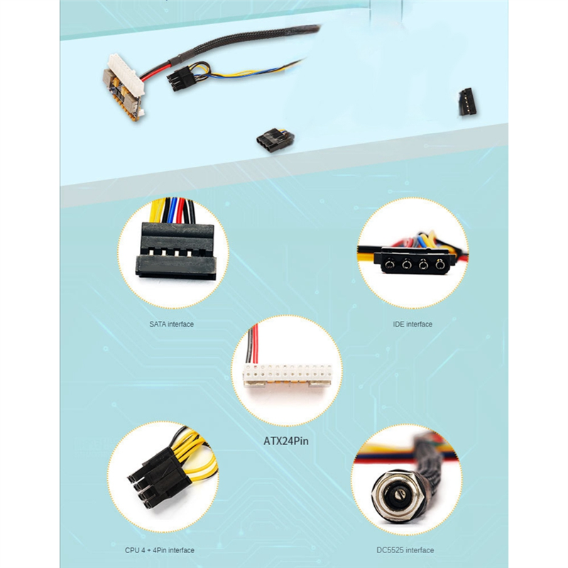 Portable DC 12V 250W 24Pin ATX Connect with Motherboard Mini ITX Power Supply Pcio PSU Module for PC. 