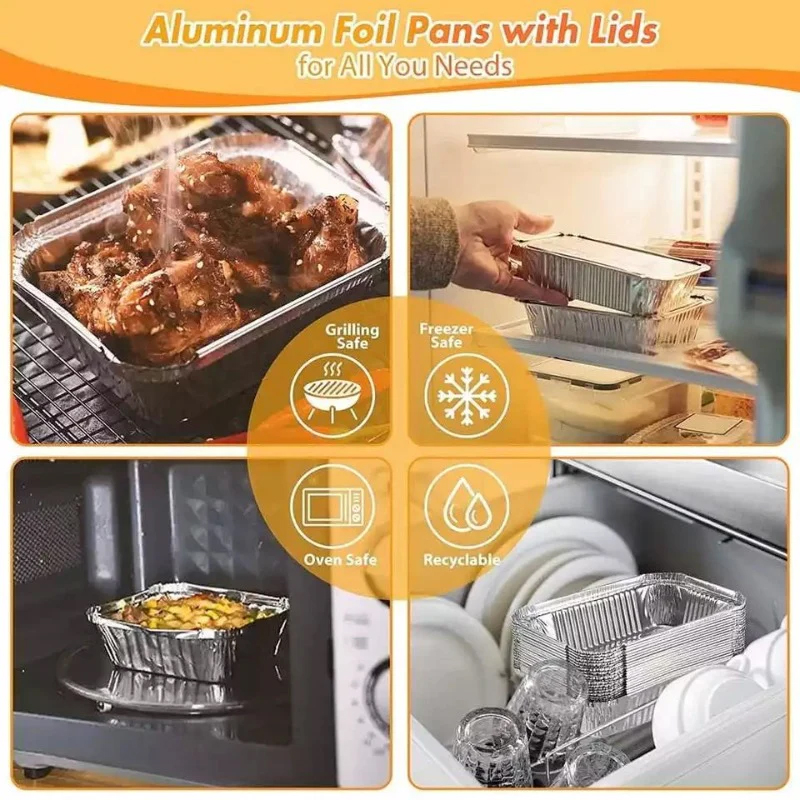 Aluminum Foil Lava baking cups with Lids 850ml | Heavy Duty | 5pcs | Nisaco Mall. 
