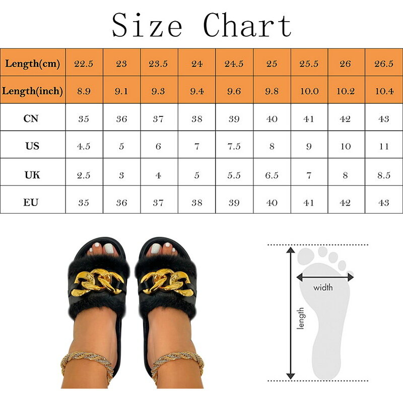 【BestGO】Summer Plush Slippers Fashion Open Toe Solid Color Women's Sandals Metal Chain Outdoor Casual Plus Size Shoes. 