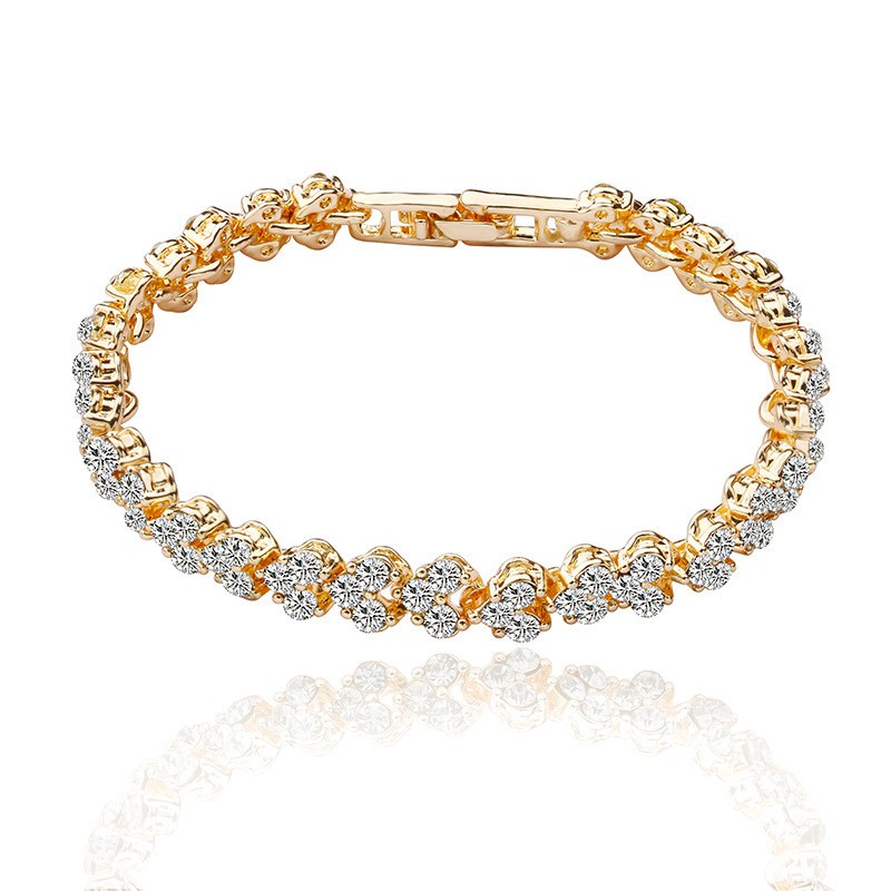 Enacolor Luxury 18K Gold Plated Silver Bracelet for Women. 