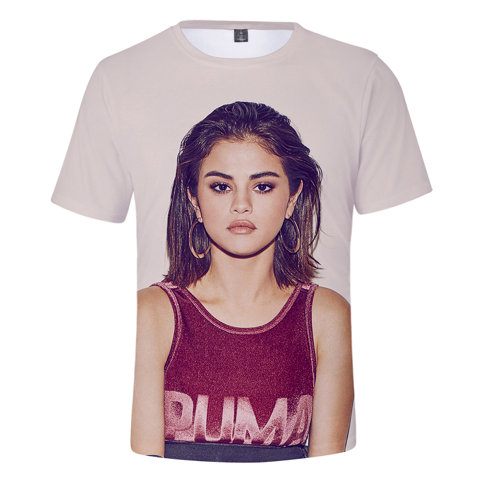 New Rholycrown Selena Gomez 3D Print T-shirts Women Men Harajuku 3D T-shirt Selena Gomez Summer T Shirts Short Sleeve Tees 6XL. 