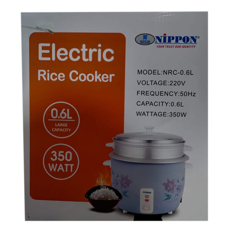 Nippon electric rice cooker capacity 0.6 litre large capacity 350WATT VOLTAGE. 220V. 