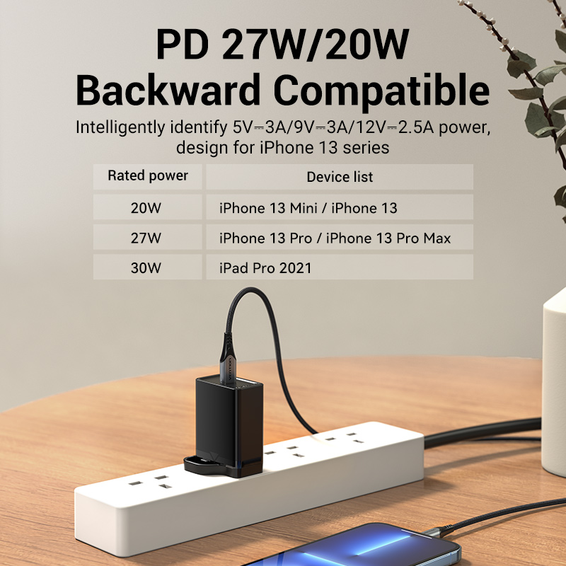 Vention 30W Type C Fast Charger for 13 Pro max PD Charger 12 Pro Max Cell Phone Charger Samsung S21+, 11 Pro Max Power Delivery Charger USB C Quick Charger. 