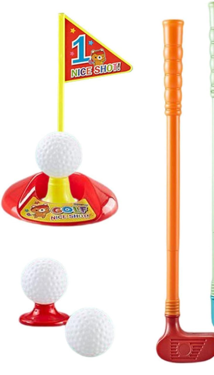 Kids Floor Hockey Stick Set - 20" Youth Indoor Outdoor Toys Sports Starter Set with Plastic Puck and Ball for Toddlers, Children Ages 3-7. 