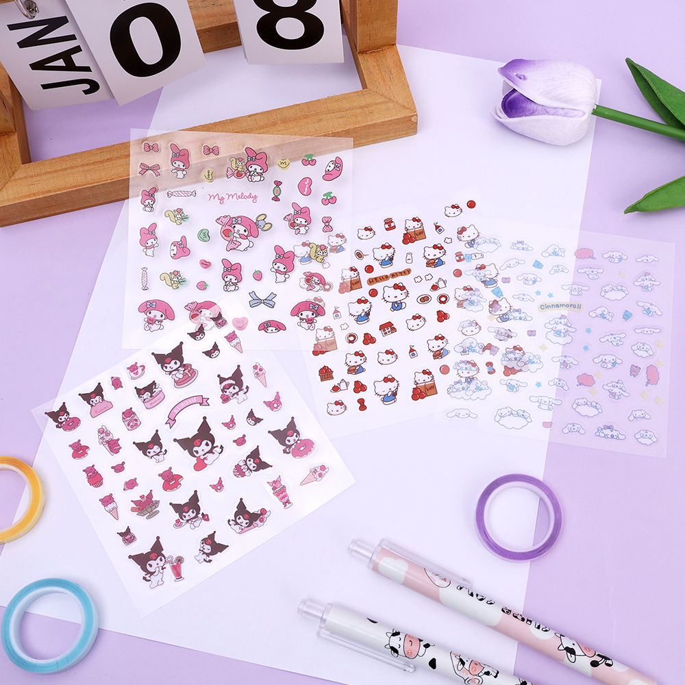 1/10/20Pcs Cartoon Transparent Sticker Waterproof PVC Mini Cute Stickers DIY Decoration
