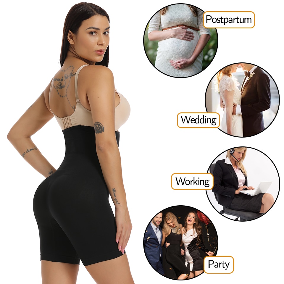 Women Body Shaper Tummy Control Shorts Slimming Underwear High Waist Shaping Panties Thigh Slimmer Safety Short Pants Shapewear. 