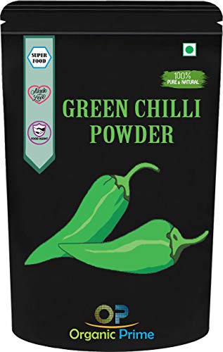 Organic Prime Green Chilli Powder | Hari Mirchi | Ready to Use - 500 GM by Organic Prime (FROM INDIA) JEZ