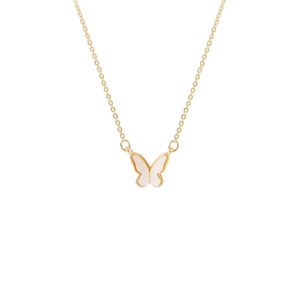 Summer New Korean Daisy Pearl Flower Pendant Necklace Butterfly