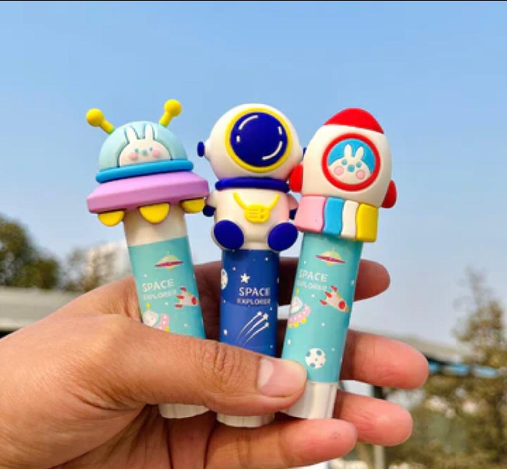 Space Explorer Gluestick ( Caeative Solid Adhesive Stationary Kawaii Cartoon Animal Silicone Head 8G Solid Adhesive). 