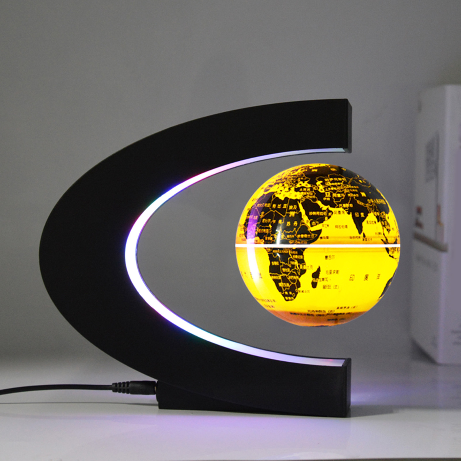 RTOSY Magnetic Levitation Globe with LED Light, Cool Gadgets Floating Lamp Globe Decor, Cool Gifts for Men/Father/Husband/Boyfriend/Kids/Bos並行輸入 Gadgets For Men Floating Globe RTOSY Magnetic Levitation With LED