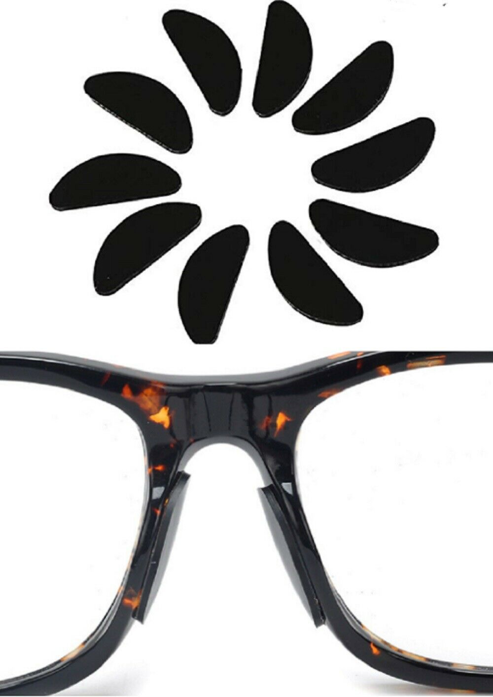5 Pairs Pack Eyeglass Nose Pads / Anti-Slip Comfort Glasses Retainers / Self Adhesive Soft Silicone Nose Pads. 