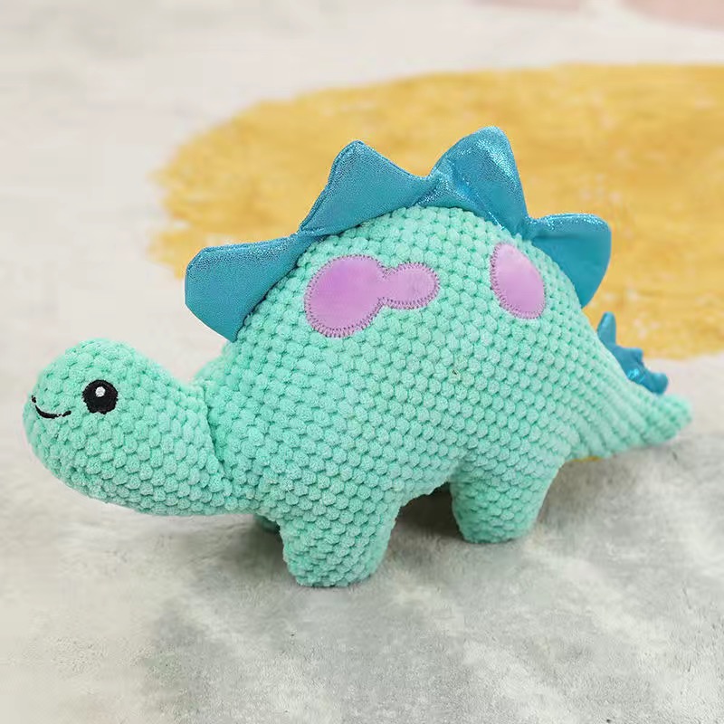 32cm Pet Dog Plush Squeaker Toy Puppy Plush Sound Animal Shape Molar Toys for Small Medium Big Dogs, Dinosaurs. 