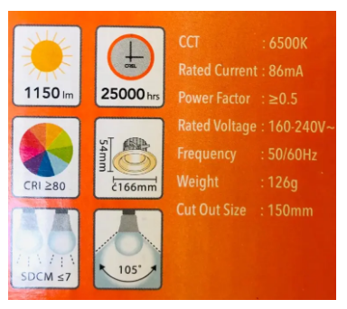 Orange Ceiling Surface Round LED Panel Light Down Light Warm White  For Celing Light Day Light 2 Years Warranty. 