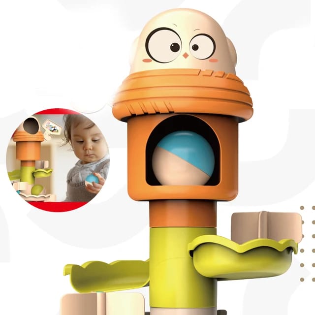 Track Ball Puzzle Game - Early Learning Stacking Track Rolling Ball Tower - 18M+. 