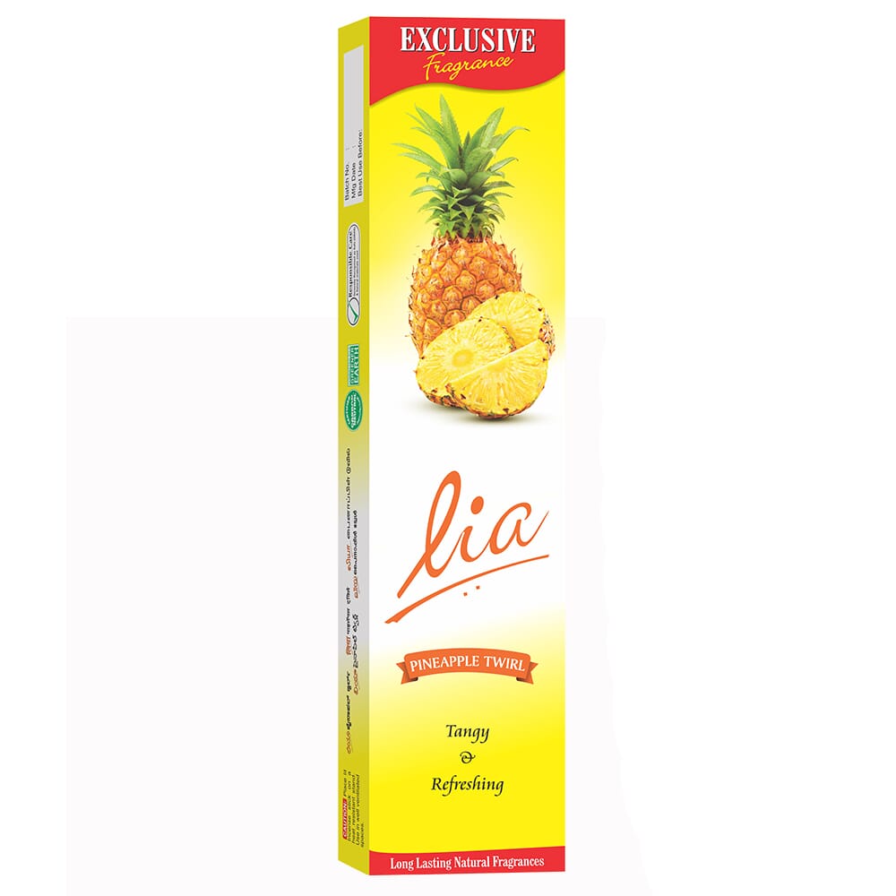 Lia Incense Sticks - Pineapple Twirl - 12 Pack/Dozen