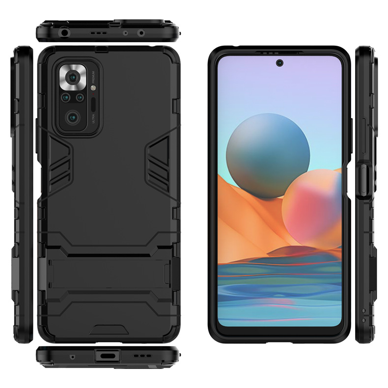 【ThinkWay】Iron Man Armor Shockproof Slip Resistant TPU and PC Case with Magnetic Stand and Belt Clip For Xiaomi Poco M3 & Redmi Note9 4G China Version/Redmi 9T/Redmi 9 Power. 