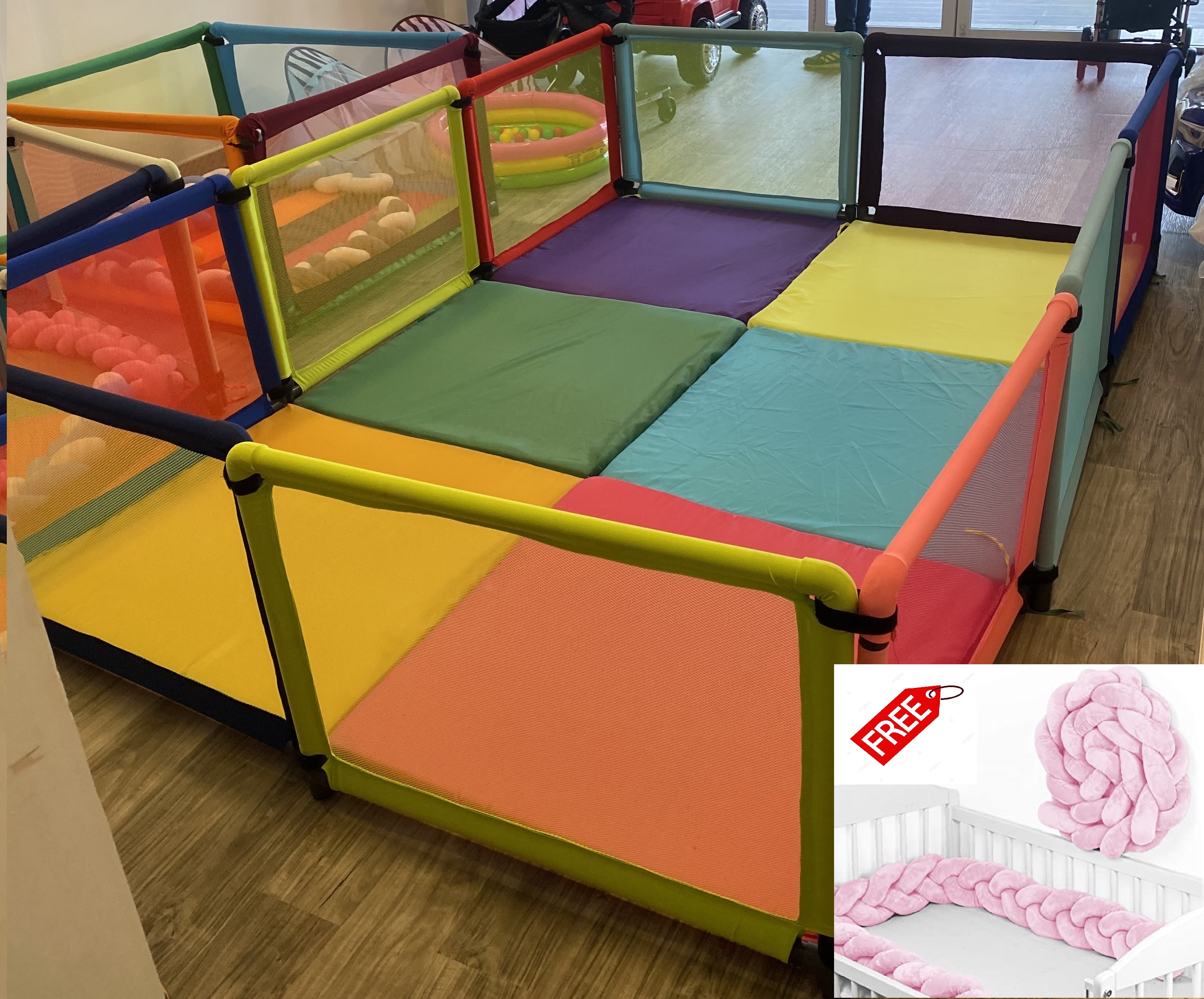 Baby Play Pen With 2 Mattress Panel Play Pen With 50 Balls Baby Safety