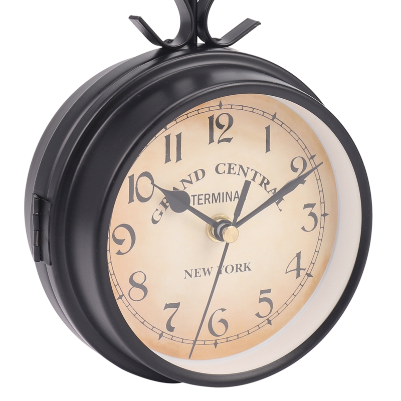 European-Style Double-Sided Wall Clock Creative Classic Clocks Monochrome. 