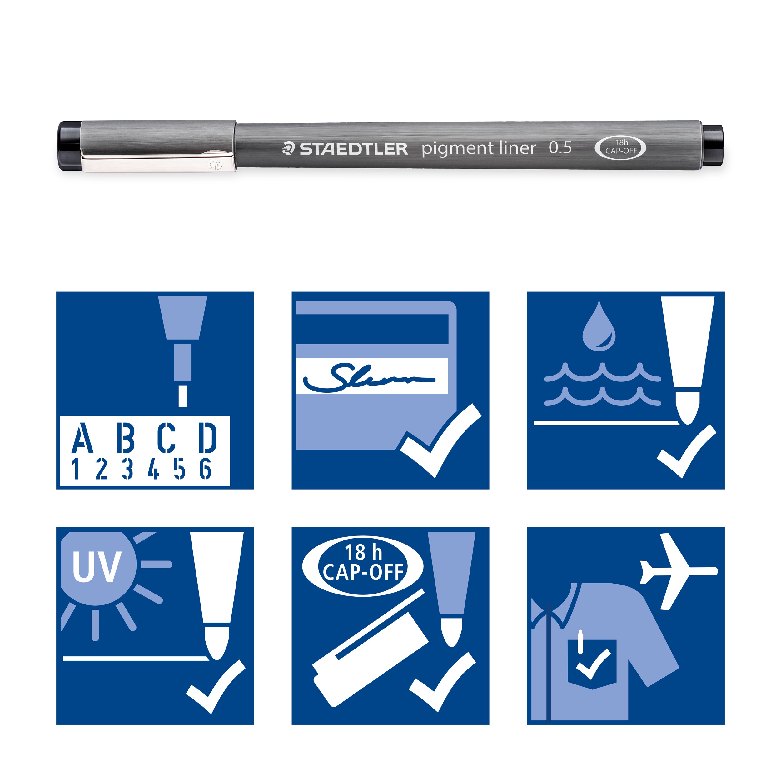 STAEDTLER® 308 SB8 PIGMENT liner 8 set. 