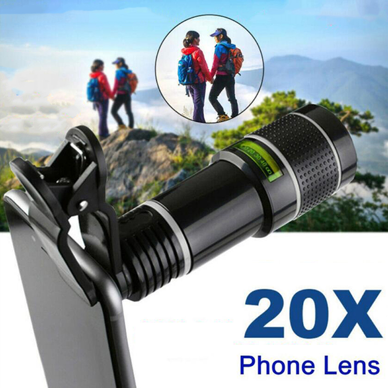 20x Zoom HD Universal Smartphone Optical Camera Telephoto Clip Telescope Lens Conbo. 