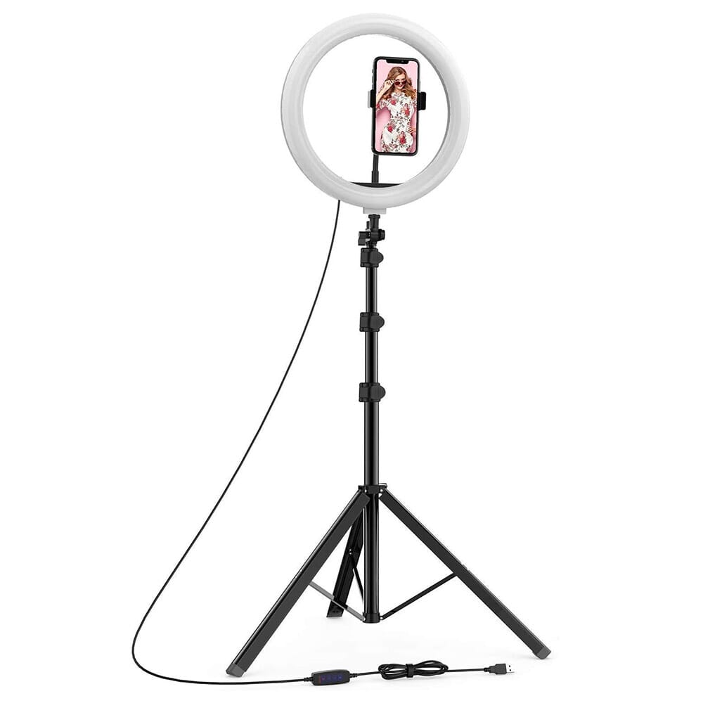 Selfie 10 Inch LED Ring Light with Sturdy 7ft Tripod Stand and Adjustable Phone Holder, Perfect for TikTok, YouTube, and Professional Photography. 